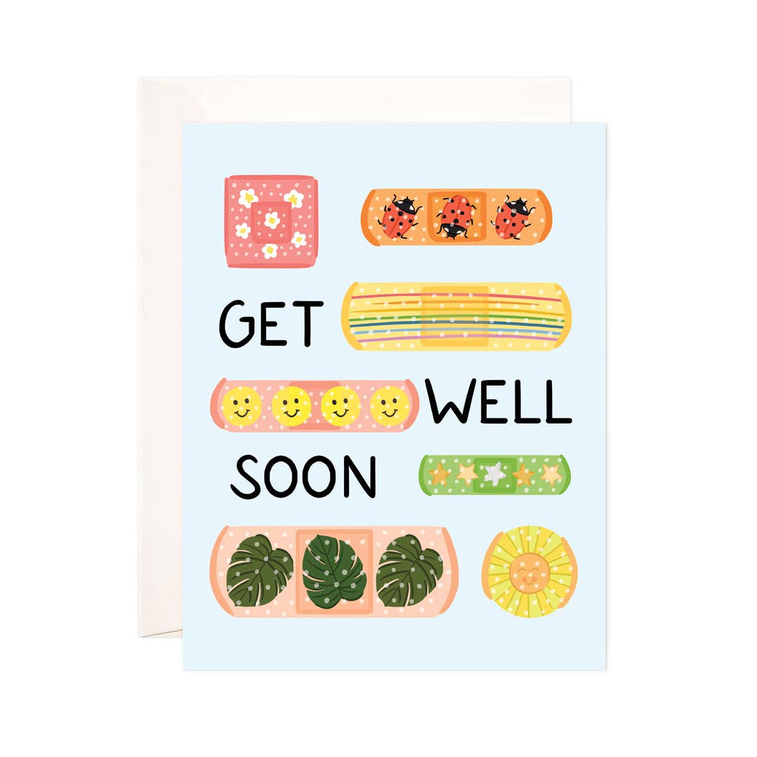 Bloomwolf Studio - Wholesale Get Well Card - Get Well Bandages Greeting Card