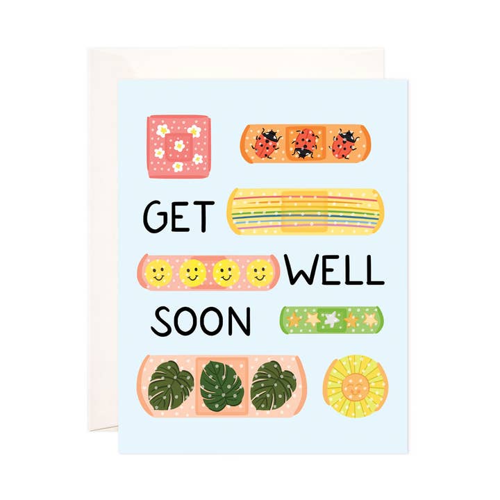 Bloomwolf Studio - Wholesale Get Well Card - Get Well Bandages Greeting Card0