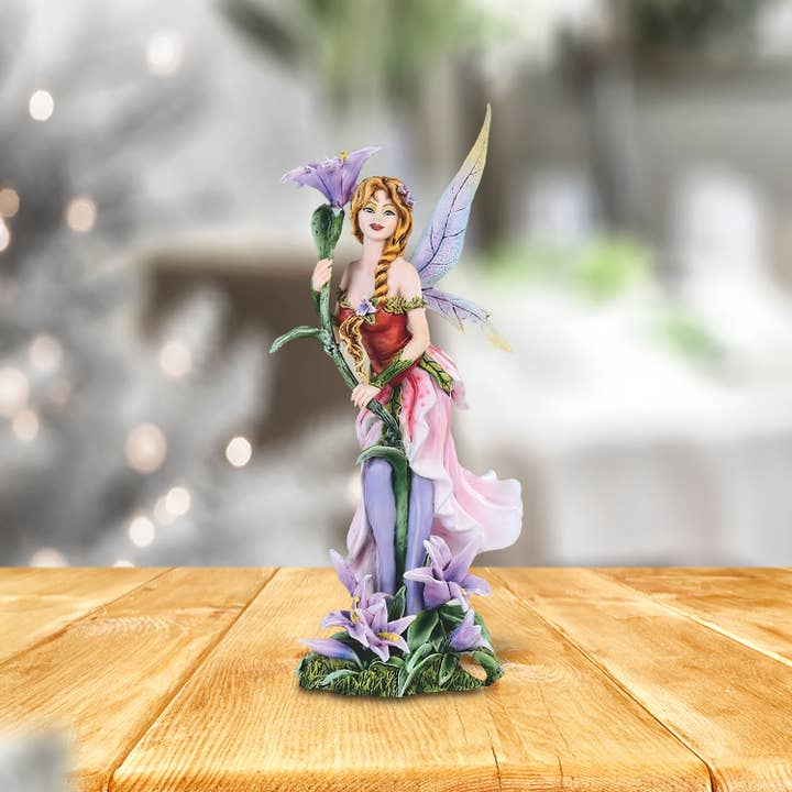 FC Design - Wholesale Decorative Figurine - 11"H Pink Lilly Fairy with Flowers Figurine Home Decor Gifts