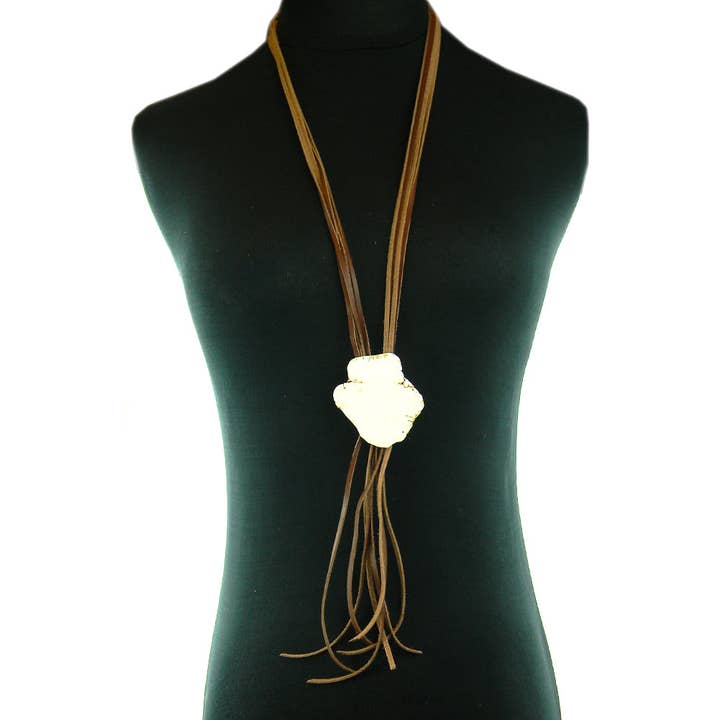 NKE170410-01 WTQ Multi-Leder mit weißem TQ für den Großhandel von Western Elite Jewelry