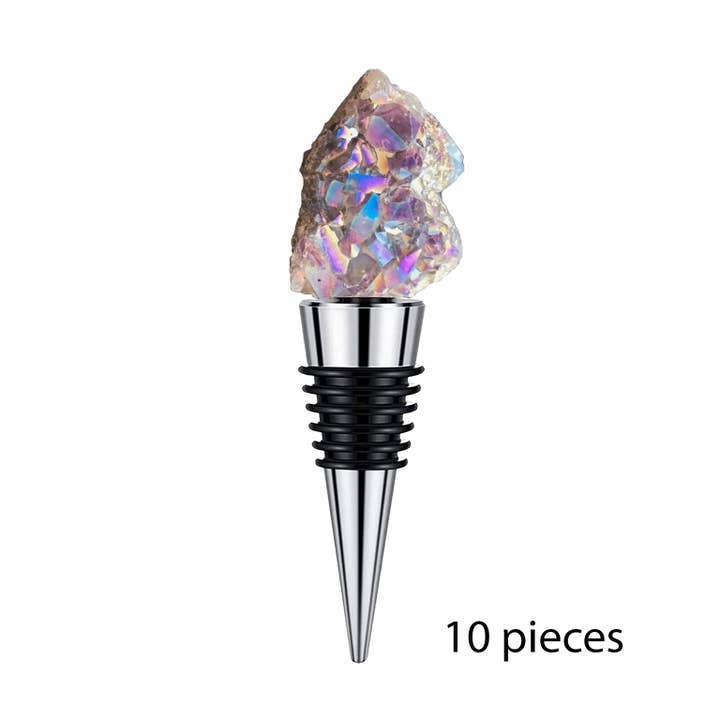 Natural Amethyst Electroplating Aura Cluster Wine Stopper for wholesale by Angel Alert 911 Non-Profit Organization