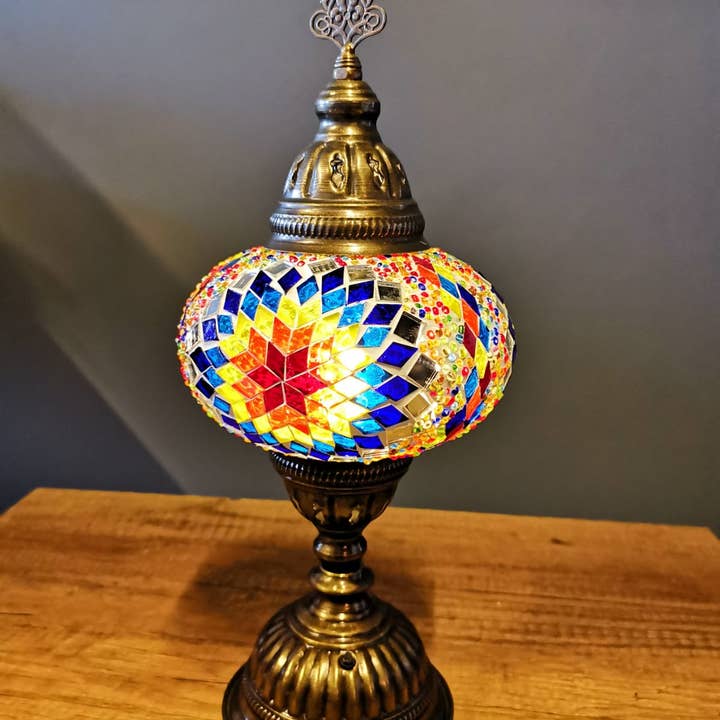 Import Corner - Wholesale Accent/Desk Lamp - 96711-20: BOXED TURKISH MOSAIC TABLE LAMP WITH 7" SHADE