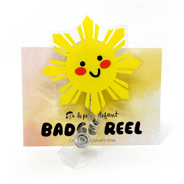 Philippine Sun Acrylic Badge Reel for wholesale by Le Petit Elefant