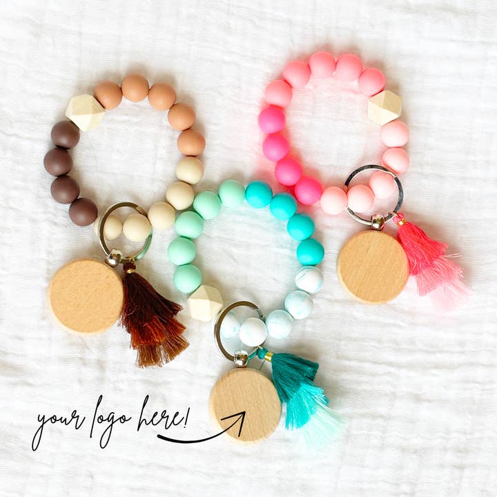 Pulseira Porta-chaves Antoinette com Logótipo Personalizado – Pack de 10 por atacado de ShopWell