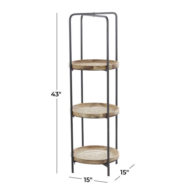 Will's Company - Wholesale Free Standing Shelf - 3 or 4 Tiered Standing Metal & Wood Shelf Unit - 2 options3