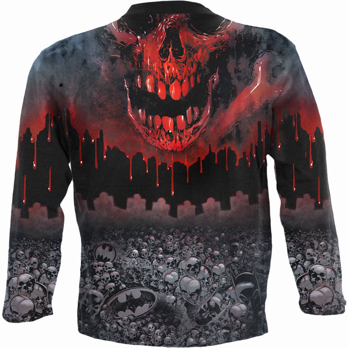 Spiral - Wholesale T-Shirt (Graphic) - Unisex - BATMAN - ASYLUM WRAP - Allover Longsleeve T-Shirt Black1