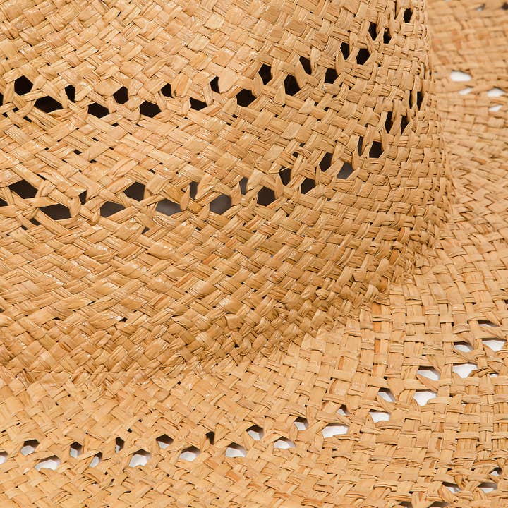 Collections by Fame Accessories - Wholesale Straw Hat - Women's - Basket Weave Flat Brim Straw Hat