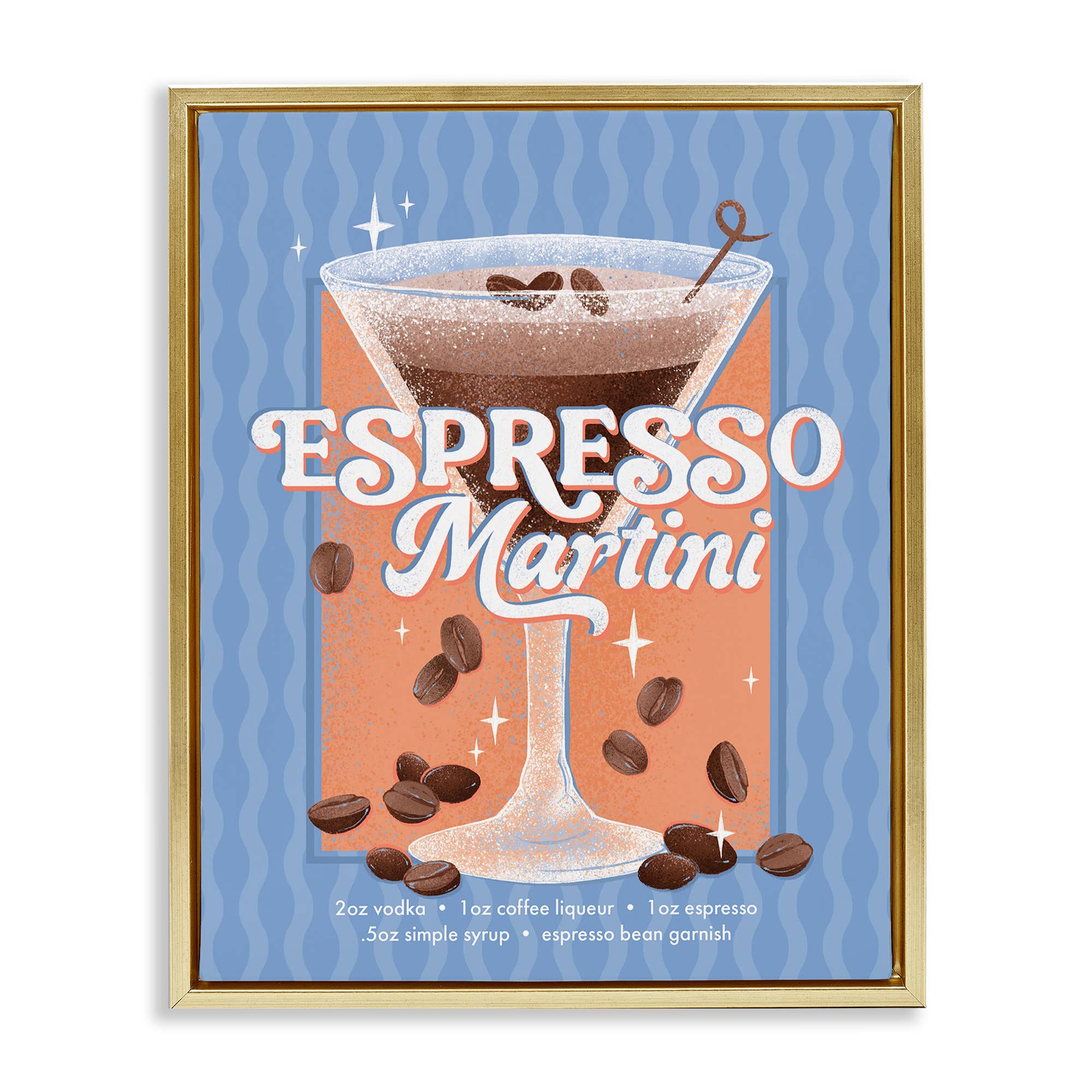 Stupell Industries - Wholesale Wall sign - Retro Espresso Martini & Recipe - Framed Wall Art24
