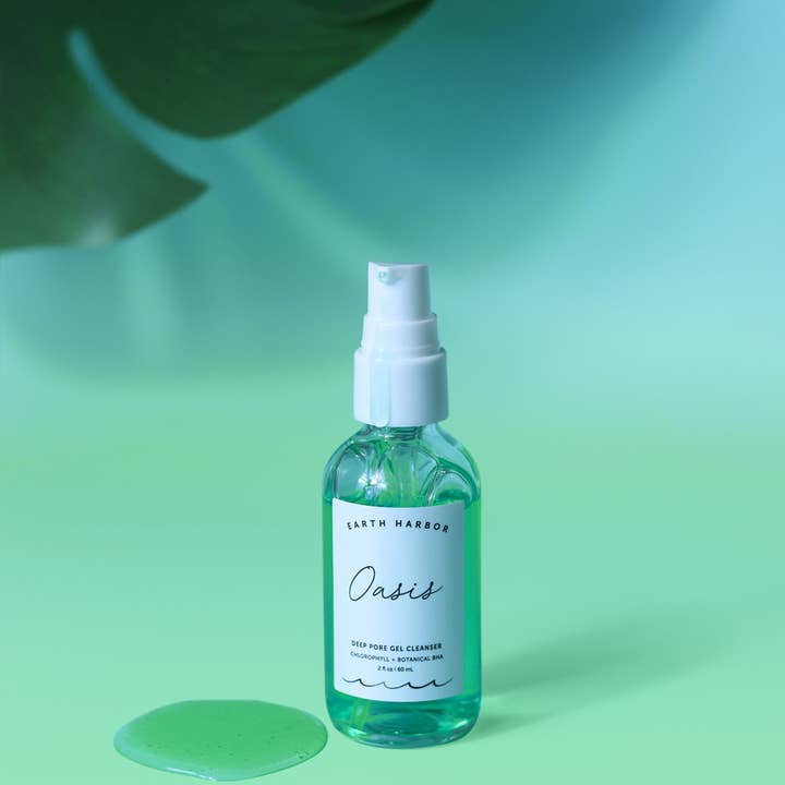 Earth Harbor Naturals - Wholesale Facial Cleanser - OASIS Deep Pore Gel Cleanser: Chlorophyll + Botanical BHA