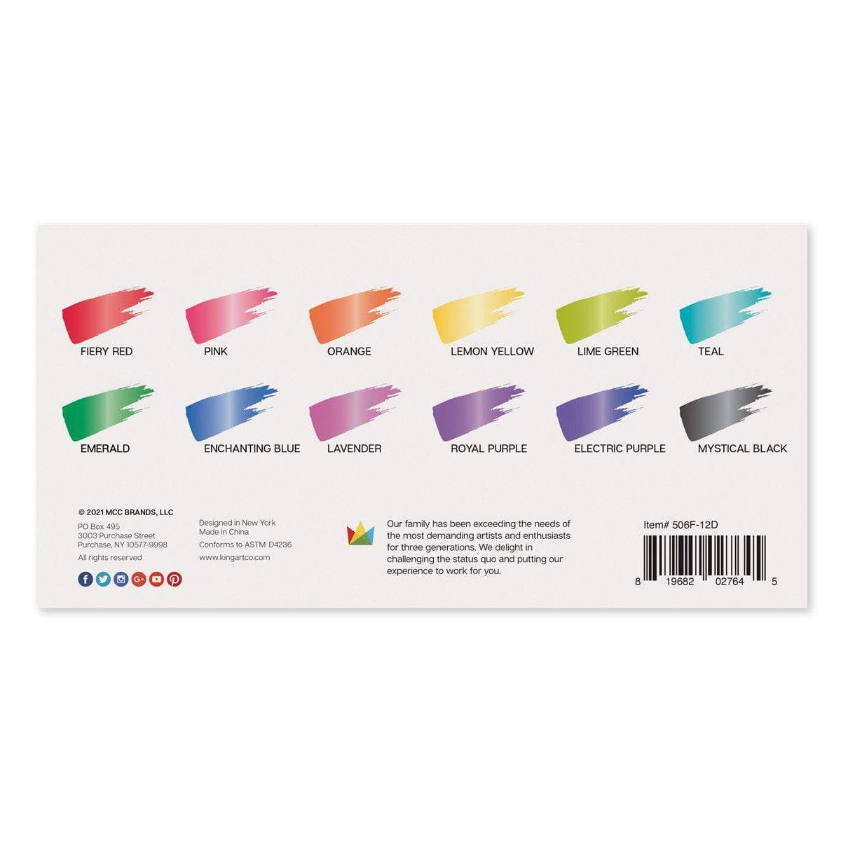 KINGART – wholesale Acrylic paint – Acrylic Paint - 12 Iridescent Colors 60ml7