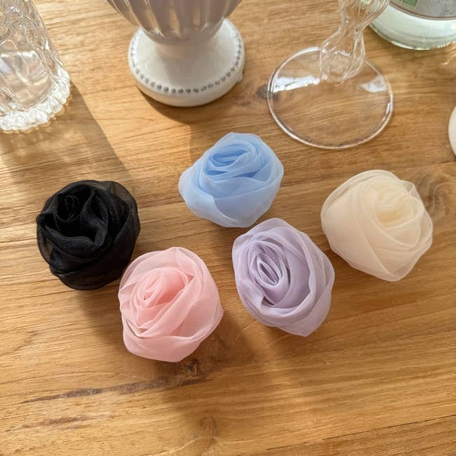 MOND HAUS – wholesale Phone grip – Caliana Phone Grip | Sheer Satin Organza Fabric Rose Charm10