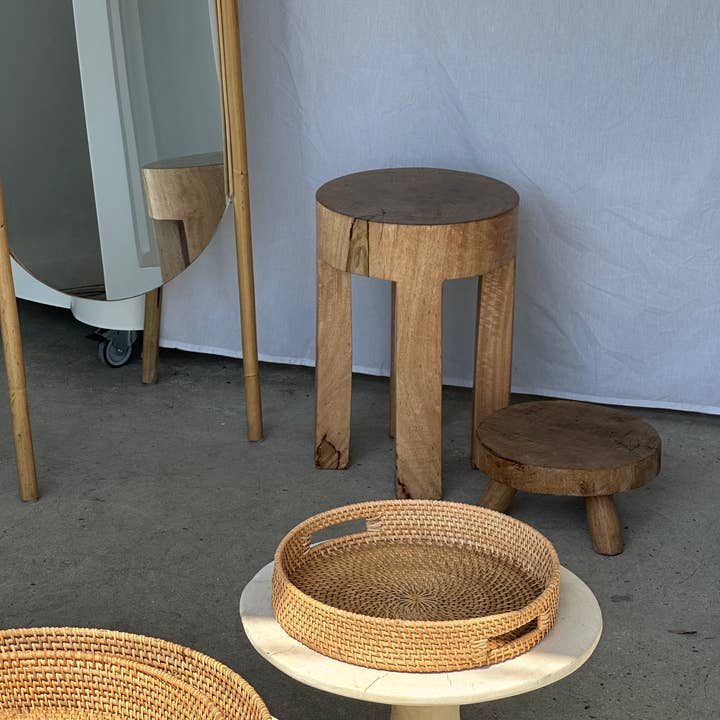 Office Objets - Wholesale Basket - Set of three handcrafted Indonesian wicker baskets in natural rattan (caramel)103