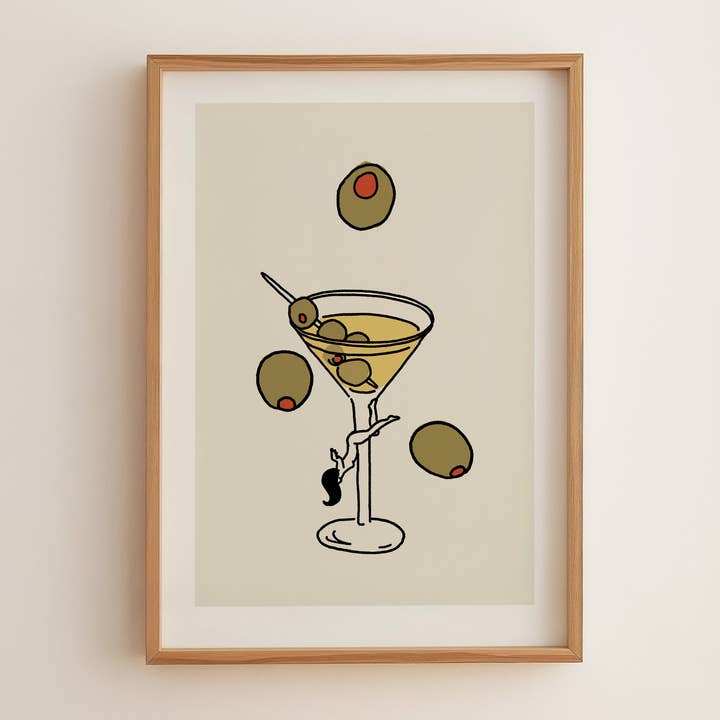 "Dirty Martini" Vægkunst Print Retro Vintage Bar Hjem Dekoration for engroshandel hos Tumbleweed Design Studio