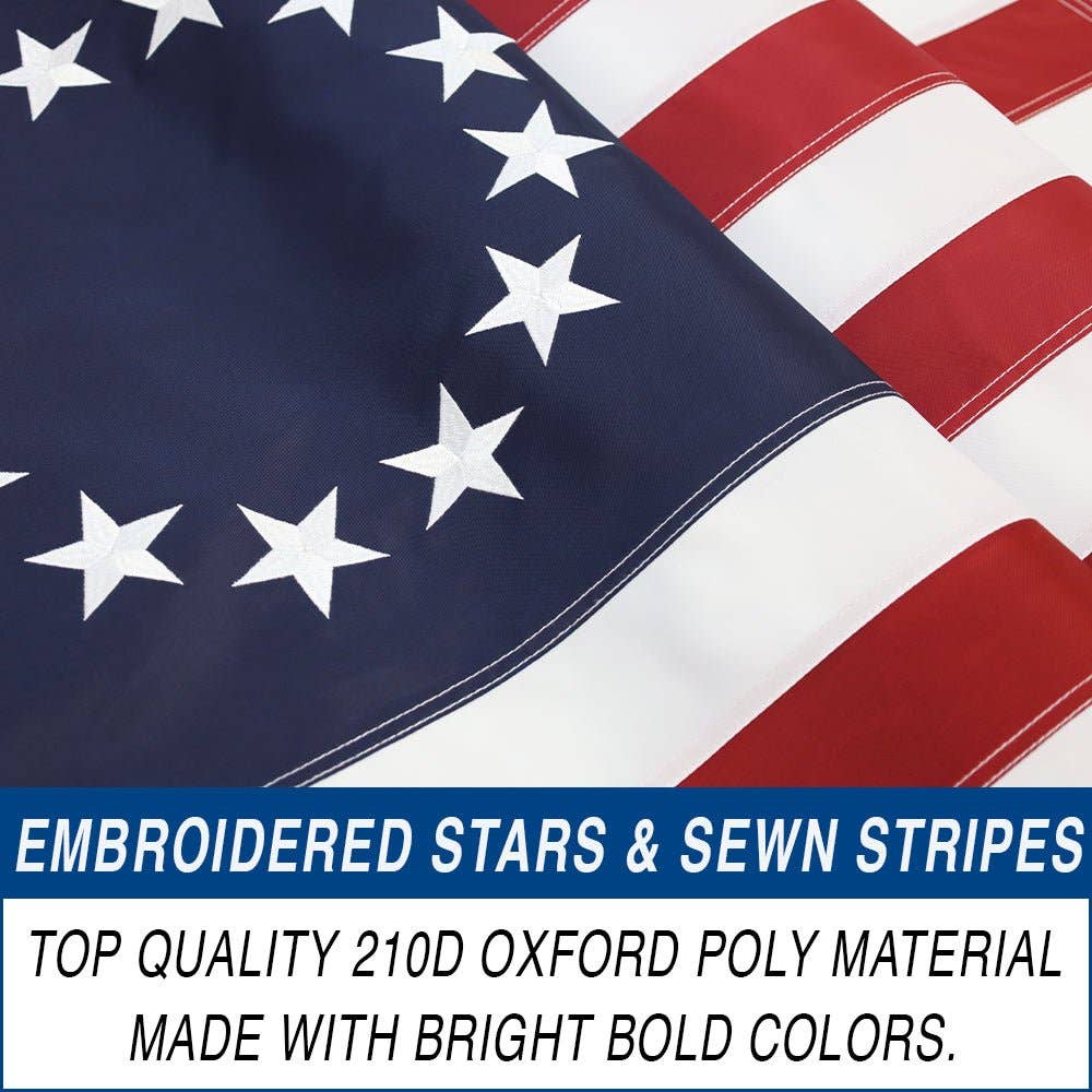 Flags Importer - Wholesale Flag - Betsy Ross Embroidered Flag 3x5ft2