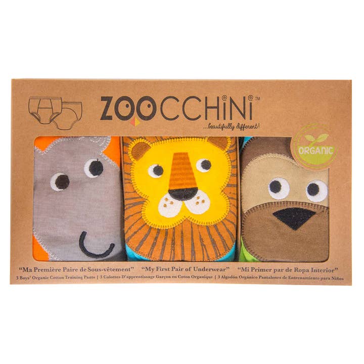 Organic Cotton 3 PC Potty Training Set - Boys Safari Friends for wholesale by ZOOCCHINI