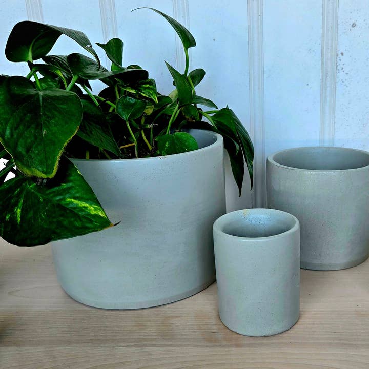 Pots de plantes en béton - Bleu étain | 3" 4" 5" 7" pour la vente par Plant 'er Here