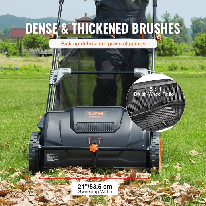 Hard Rock Health Stores - Wholesale Garden Tool - Push Lawn Sweeper/ 21-inch Leaf & Grass Collector