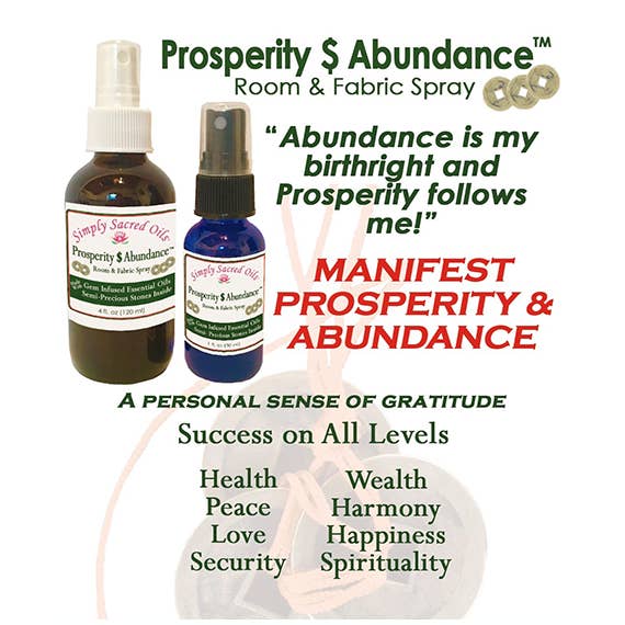 Prosperity $ Abundance Room & Fabric Spray 1 ounce for wholesale by Simply Sacred Oils, Inc.