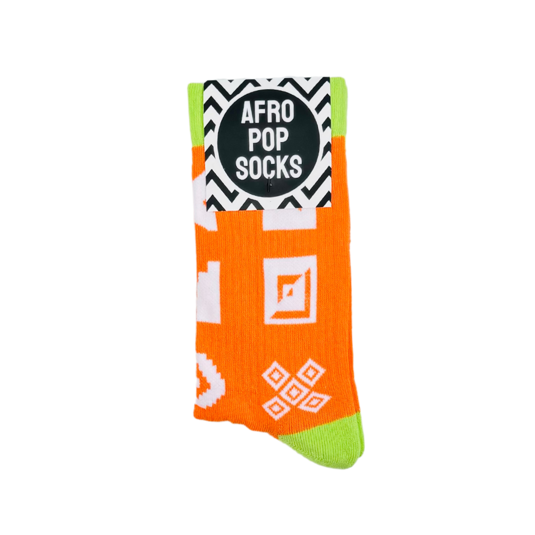 Afropop – wholesale Socks – Unisex – Orange Icon Sports Socks1
