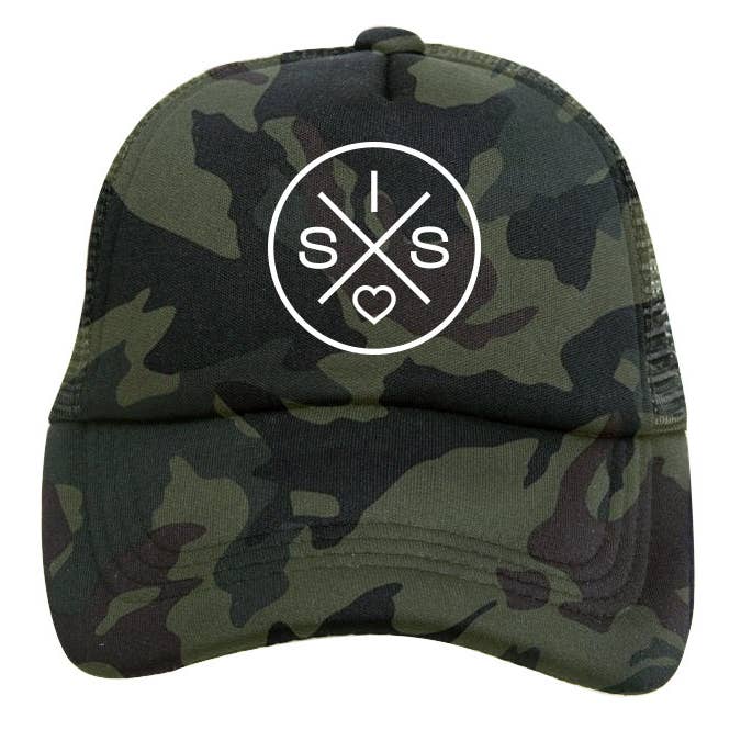 The Mama Xâ„¢ Brand - Wholesale Trucker Hat - Women's - Sis X Green Camo Trucker Hat