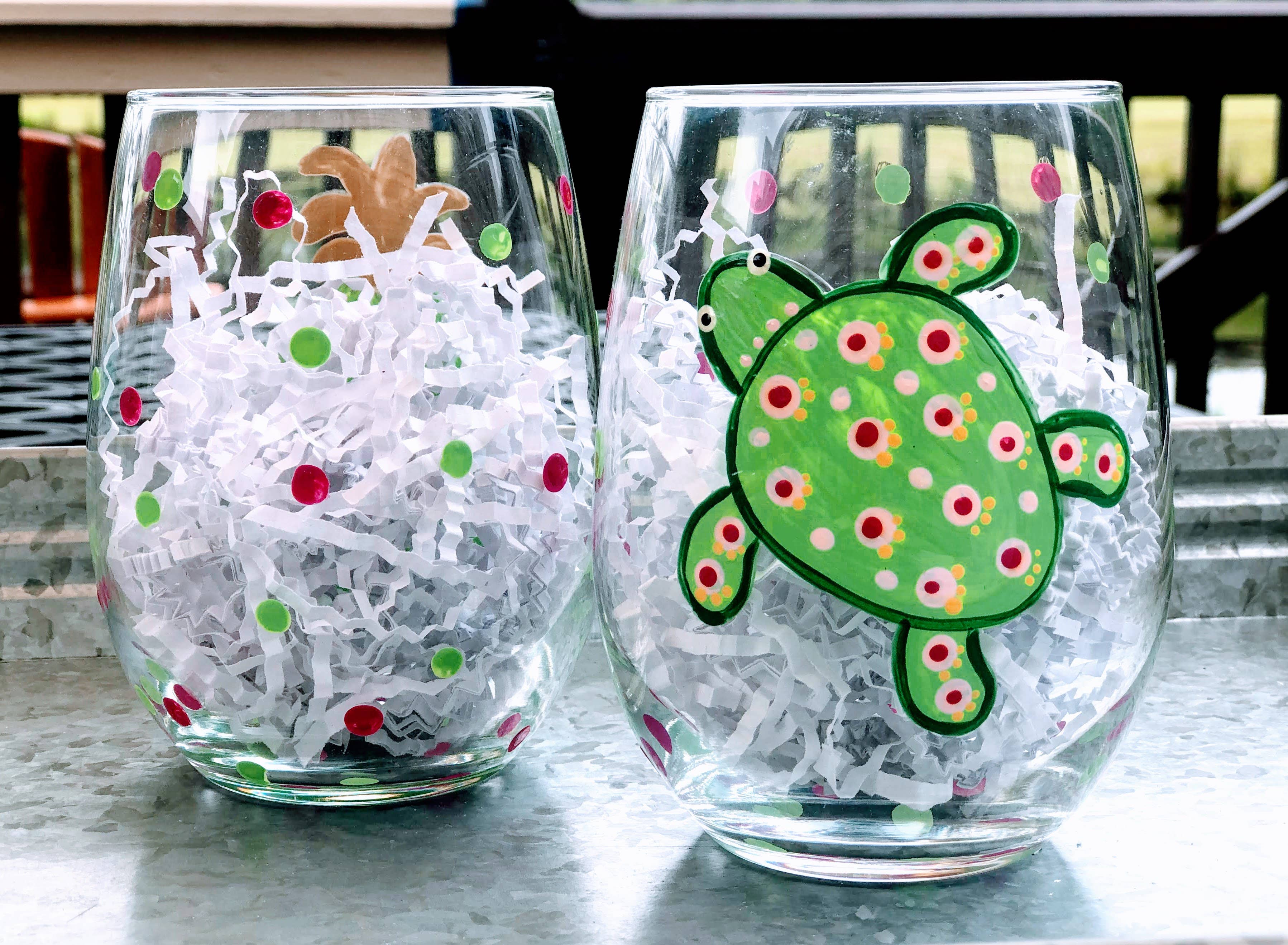 Kricket Lane Designs - Wholesale Wine Glass - Sea Life Stemless Wine Glasses6