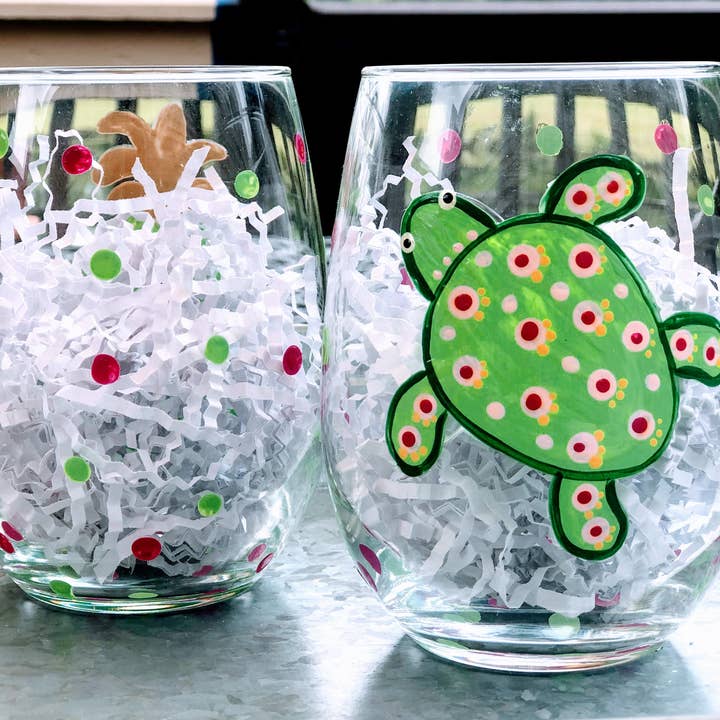 Kricket Lane Designs - Wholesale Wine Glass - Sea Life Stemless Wine Glasses6