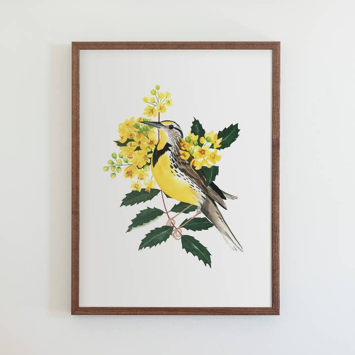 Impressão de Oregon Western Meadowlark por atacado de 50 States of Beauty