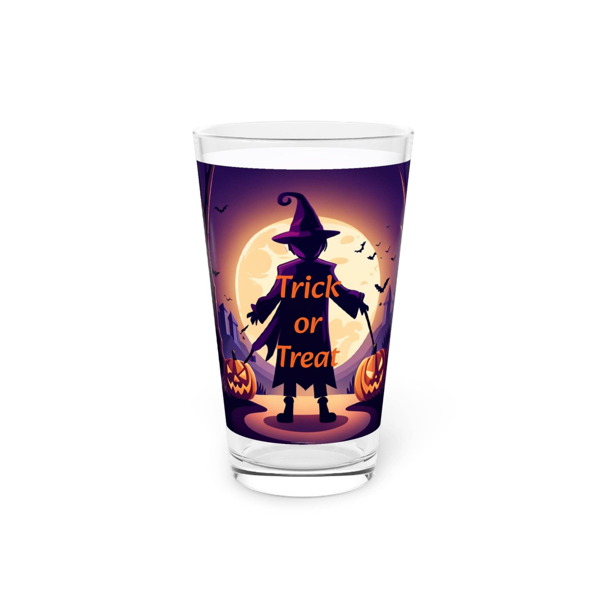 See Joy Creative – wholesale Drinking glass/cup – Halloween Witch Trick or Treat Pint Glass, 16oz3