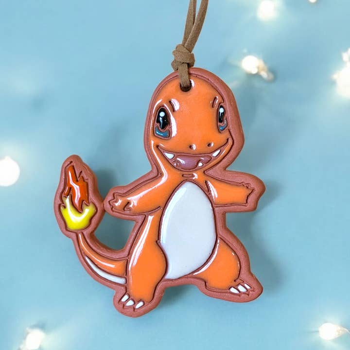 Charmander Artisanally Crafted Pokemon Ornament for wholesale by Little Clay Hen