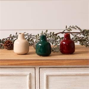 Audrey's Home & Gift - Wholesale Vase - Mini Bud Vases - Red, Green, White (Pk/03 Ast)1