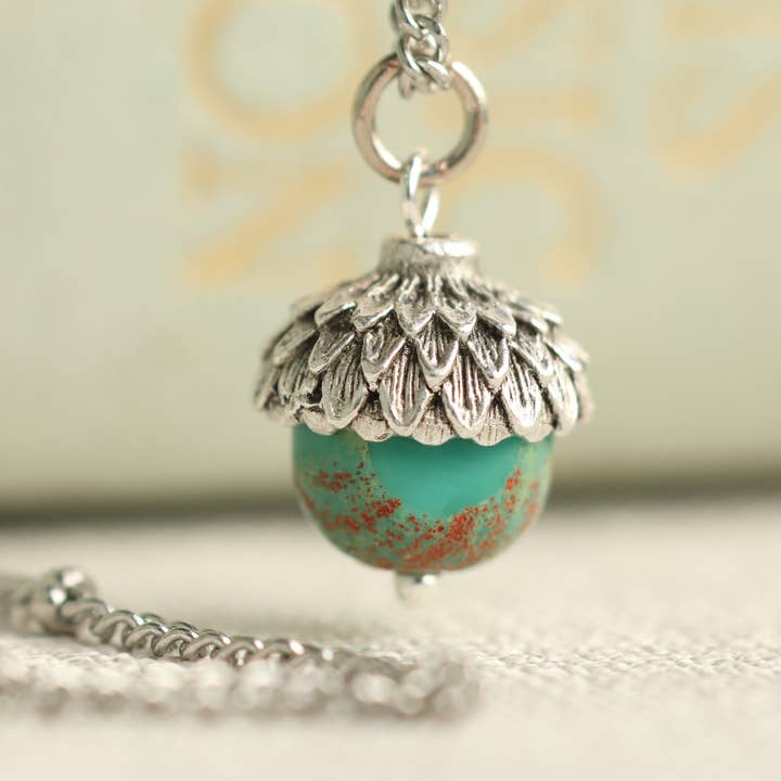 Colar de Bolota Prateada Turquesa por atacado de Silk Purse, Sow's Ear