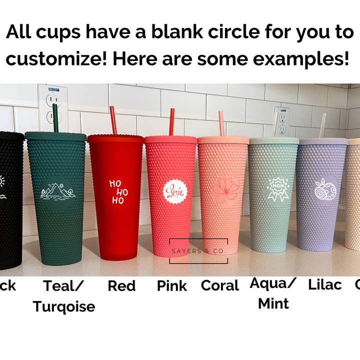 Sayers & Co. - Wholesale Insulated mug/tumbler - 24 oz Matte & Glossy Studded Screw Top Tumbler Double Walled43