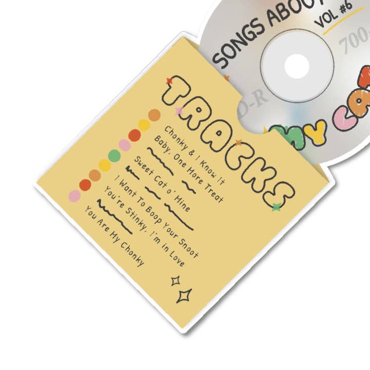 Songs About My Cat Sticker | Cat Lady Mix CD for wholesale by The Franki Hanke