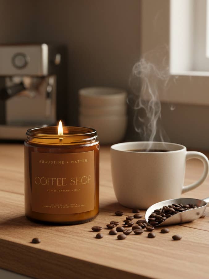 Coffee Shop - 7oz Soy Candle for wholesale by Augustine + Matter Candle Studio