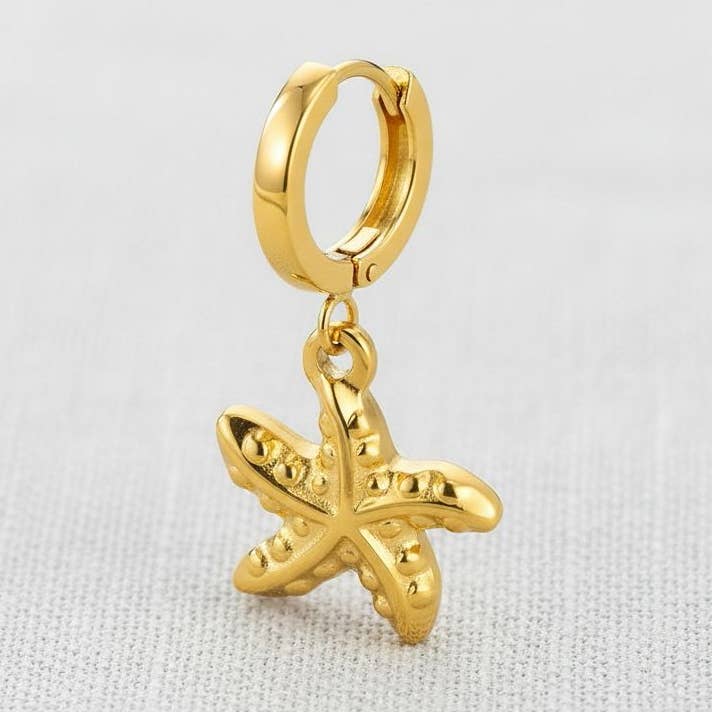 Brincos de Leque com Estrela-do-mar por atacado de scentll jewelry