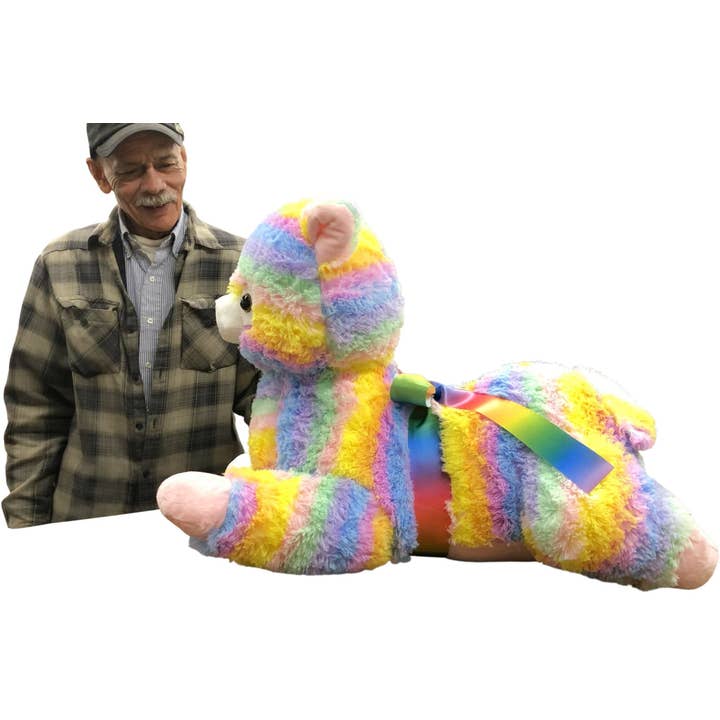 Big Plush - Wholesale Stuffed/Plush Toy - Kids & Baby - Extra Large Stuffed Llama Rainbow Color Soft 30 inches