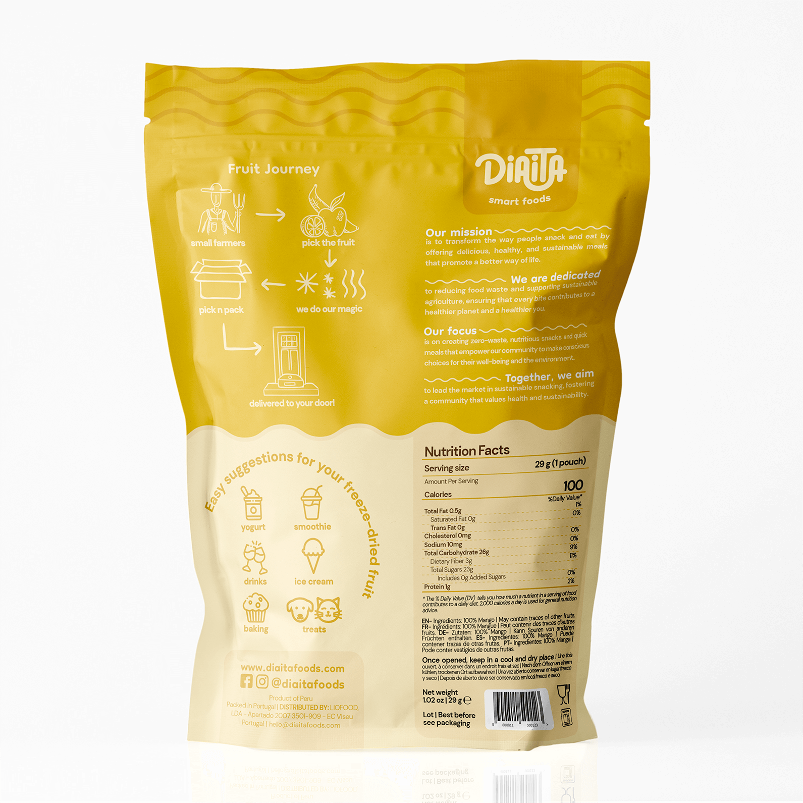 Diaita - Wholesale Dried/Dehydrated Fruit - Freeze Dried Mango Snack1