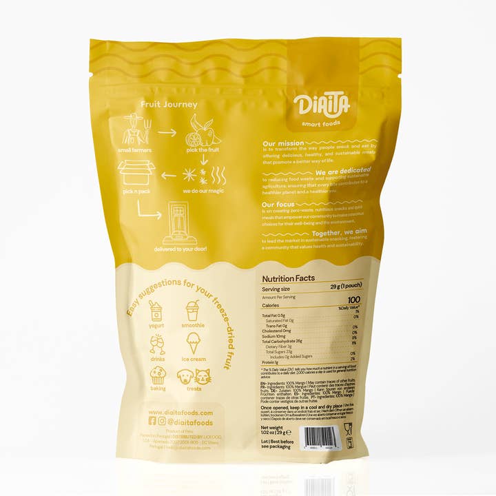 Diaita - Wholesale Dried/dehydrated fruit - Freeze Dried Mango Snack1