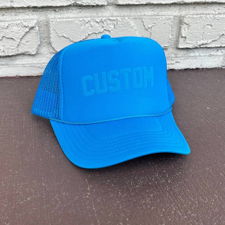 Littlebrightbird - Wholesale Trucker Hat - Unisex - CUSTOM Surf Blue Tonal Trucker Hat1