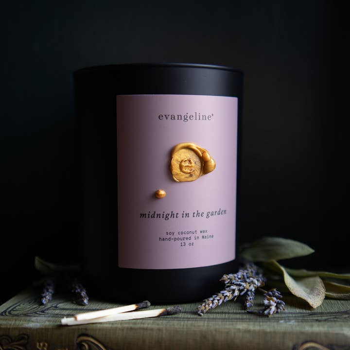 Evangeline Linens - Wholesale Jar/Filled Candle - Evangeline Candle ~ midnight in the garden2