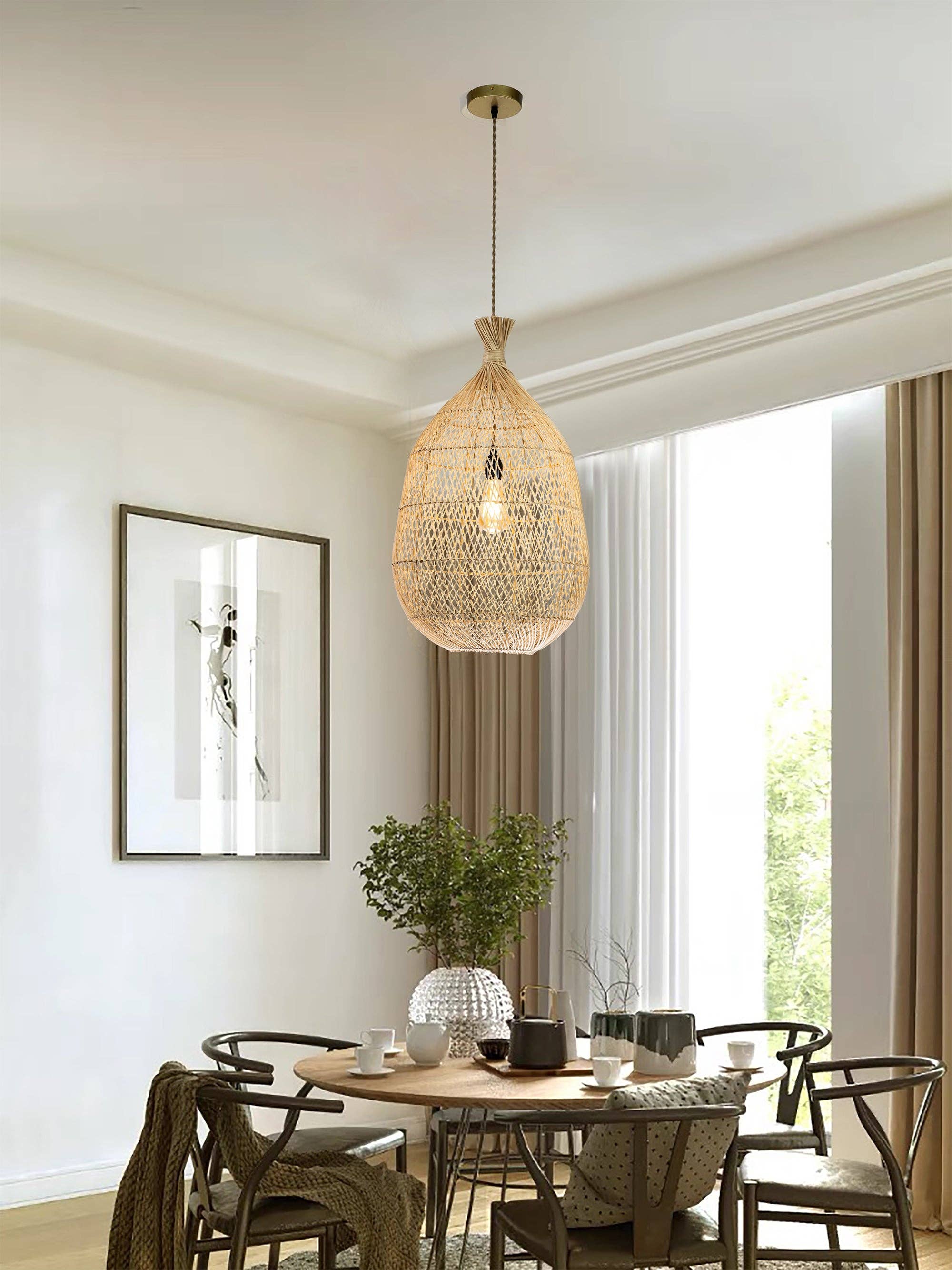 ELE Light & Decor - Wholesale Chandelier/Hanging Light - Handmade Rattan Teardrop Pendant Light9
