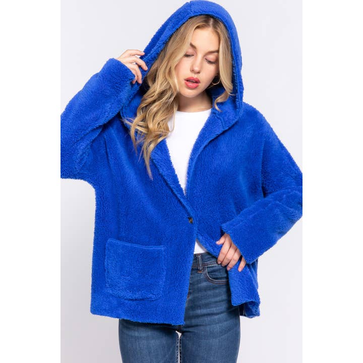 Apolline - Wholesale Jacket - Women's - LONG DOLMAN SLV HOODIE SHERPA JACKET11