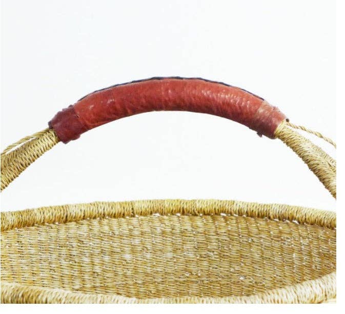 The African Home Goods - Vente Paniers - Panier de marché africain moyen Bolga Ghana sans teinture 11"-13"4