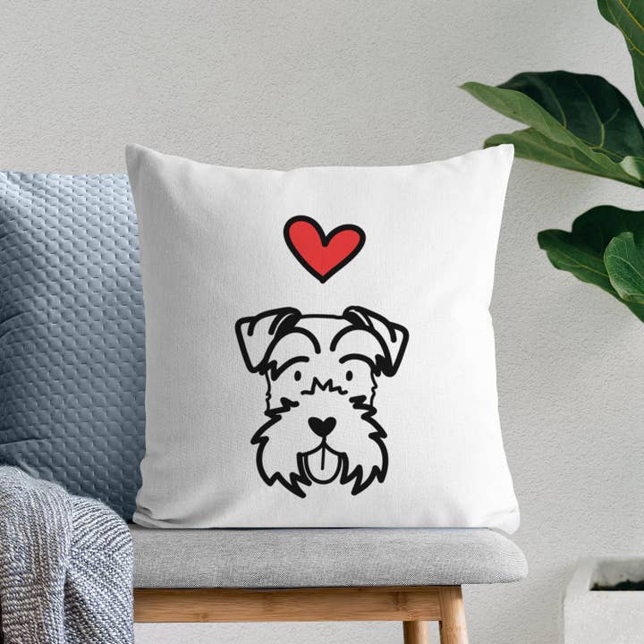 Inkopious - Wholesale Throw Pillow Cover - Love Always Miniature Schnauzer - Throw Pillow Cover5
