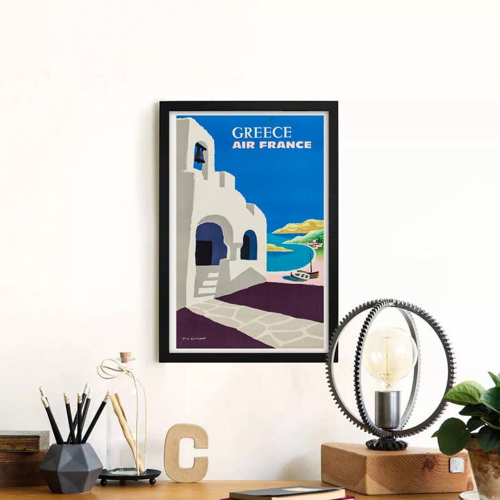The Curious Desk – wholesale Poster – Air France Greece 1950-talsaffisch2