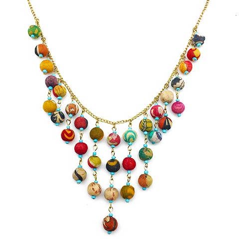 Anju Jewelry – Colar com abas por atacado – Colar Babador com Contas Pendentes Feito à Mão Aasha Kantha0