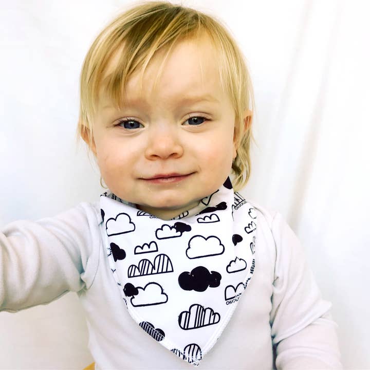Clouds Dribble Bib for wholesale by Chuckles & Caz