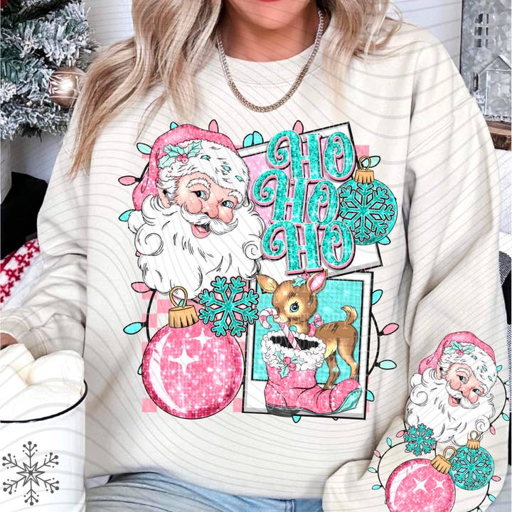 K and M Designs - Wholesale Sublimation Transfer - Ho Ho Ho Santa DTF Transfer