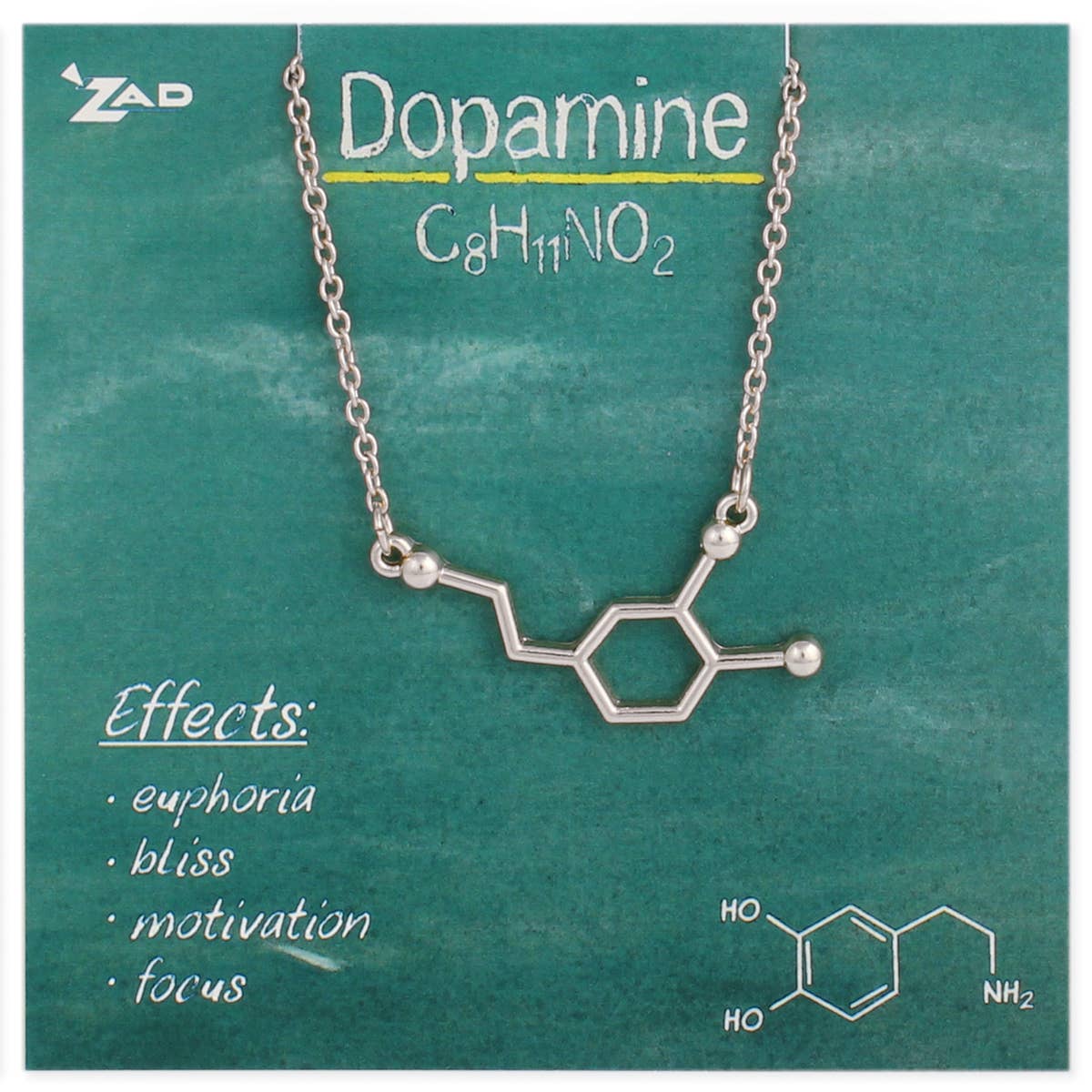 ZAD - Wholesale Pendant/Charm Necklace - Chemical Reactions Dopamine Molecule Necklace1