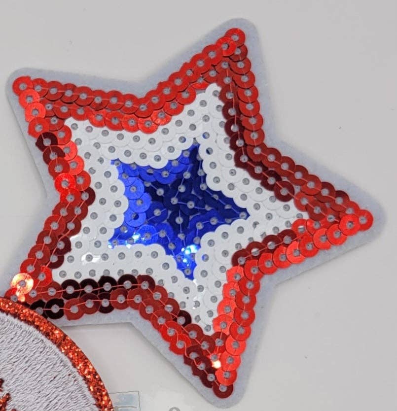 Texas Transfers - Wholesale Patch - 3" Sequin Stars Iron On Patches1